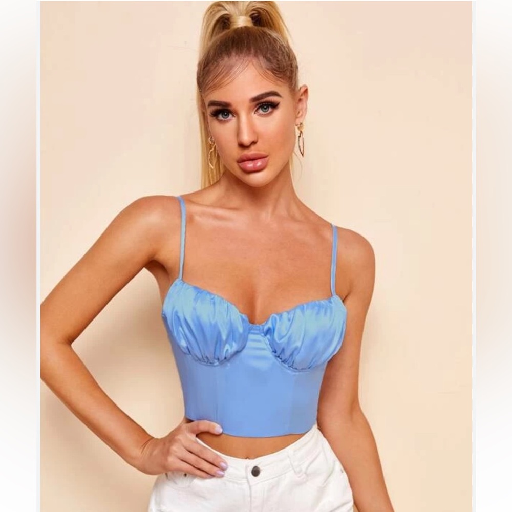 Shein Light Blue Crop Top Size Small